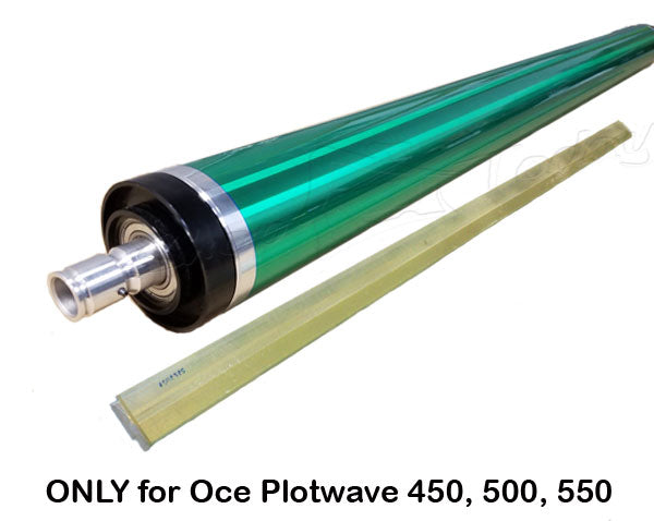 1070037143 Photoreceptor Drum and 2912651 Cleaning Blade Assembly for use in OCE Plotwave 500 and 550 Assembly