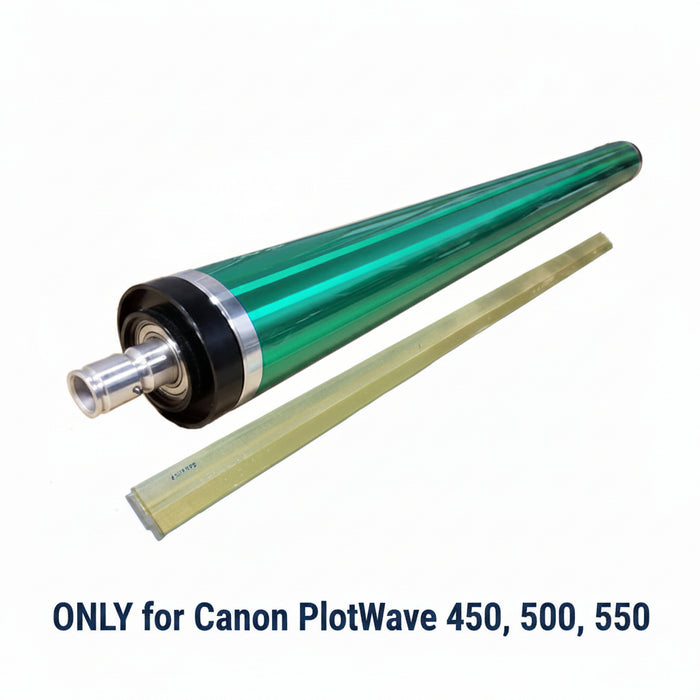 1070037143 Photoreceptor Drum and 2912651 Cleaning Blade Assembly for use in Canon PlotWave 450, 500, 550