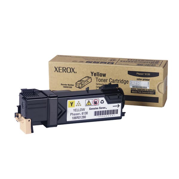 Genuine Xerox 106R01280 Xerox Phaser 6130 Yellow Toner Cartridge (1900 Yield)
