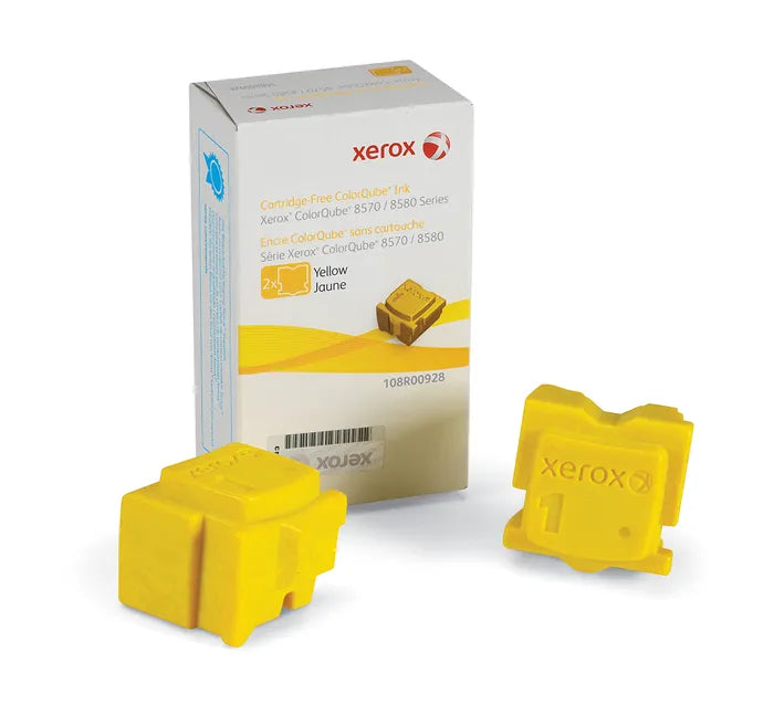 Genuine Xerox 108R00928 Xerox ColorQube 8570 8580 Yellow Solid Ink (2 Sticks/Box) (Total Box Yield 4400)