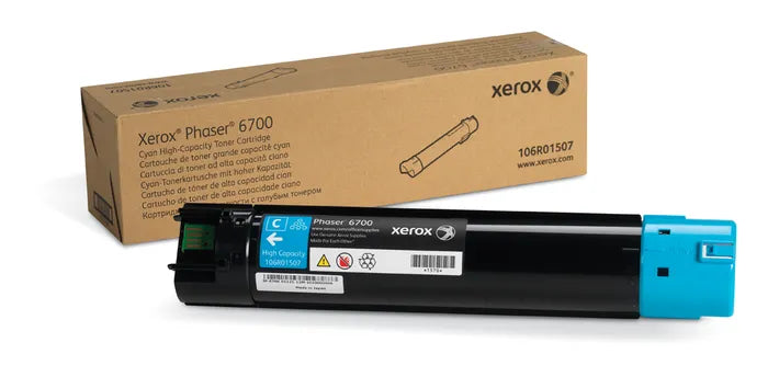 Genuine Xerox 106R01507 Xerox Phaser 6700 High Capacity Cyan Toner Cartridge (12000 Yield)