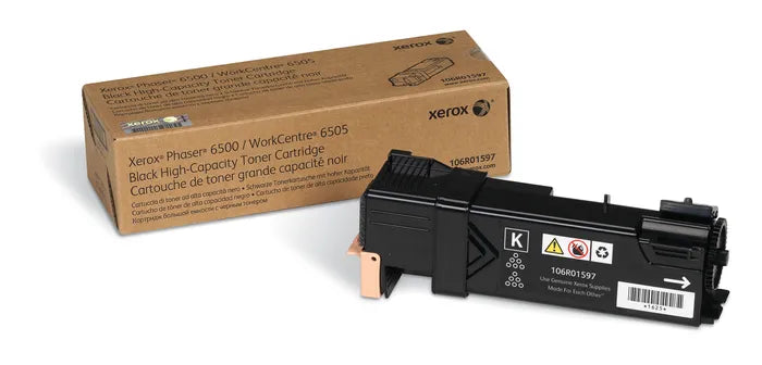 Genuine Xerox 106R01597 Xerox Phaser 6500 WorkCentre 6505 High Capacity Black Toner Cartridge (3000 Yield)