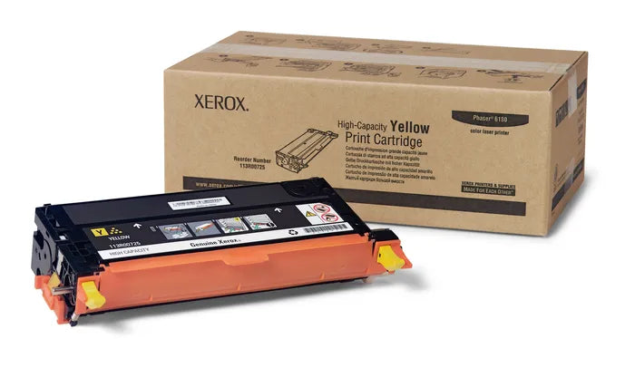 Genuine Xerox 113R00725 Xerox Phaser 6180 High Capacity Yellow Toner Cartridge (6000 Yield)